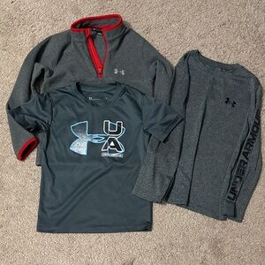 Under Armour Kids Gray and Red Sweatshirt Set